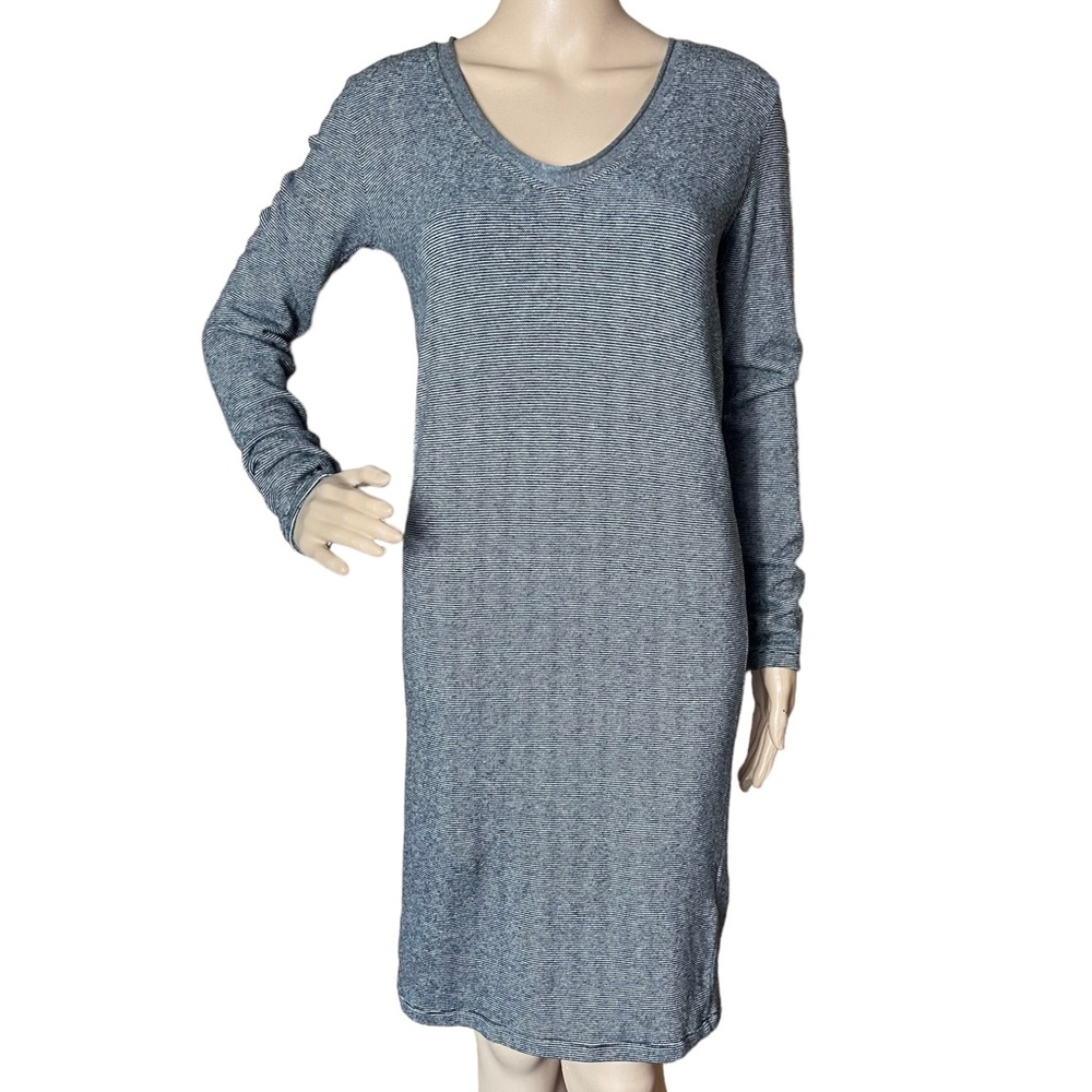 BRAND UNIQUE 2 cotton blend gray pinstripe knit sweater dress